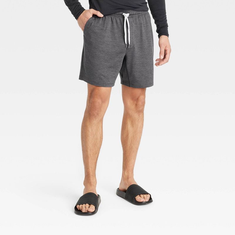 Men's 7" Soft Stretch Shorts - All In Motion™ Heathered Black XXL