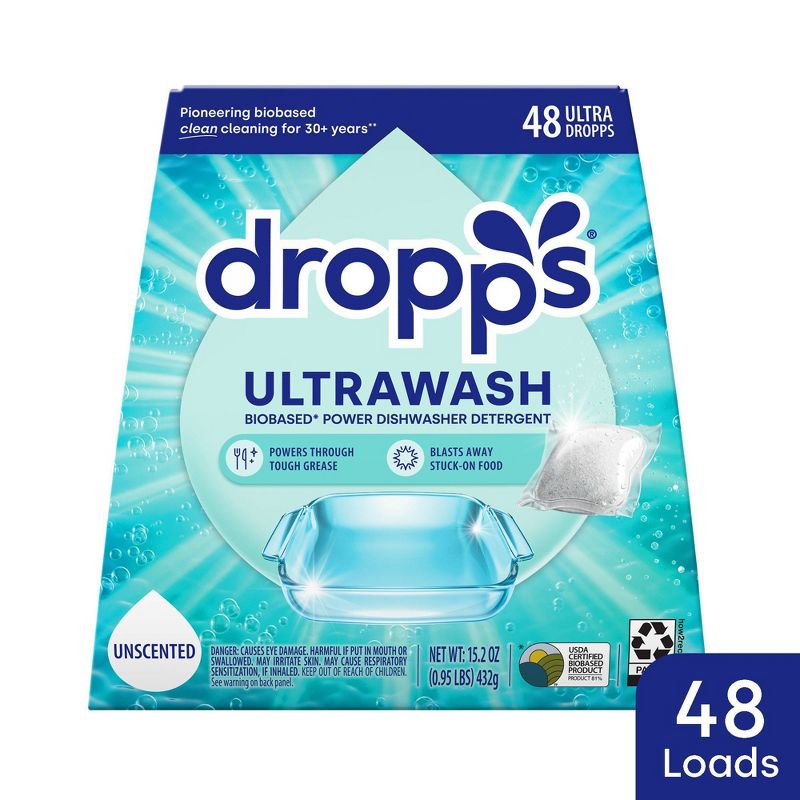 Dropps Dish UltraWash Biobased Detergent Pods - Unscented - 15.2oz/48ct