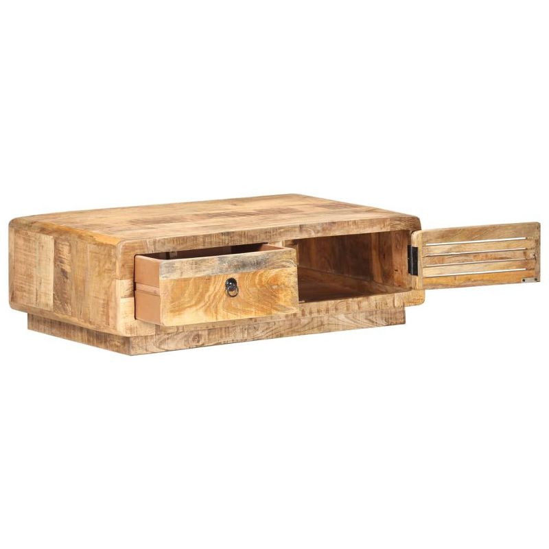 vidaXL Coffee Table End Table Sofa Table Living Room Furniture Solid Wood - 35.4" x 23.6" x 11.4" Rough Mango Wood