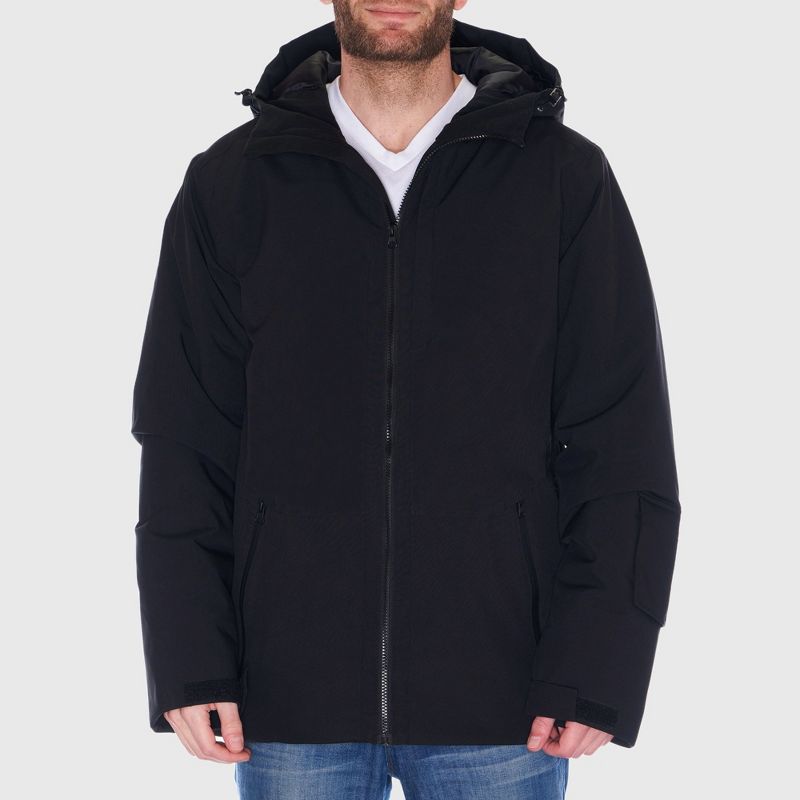 Alpine Swiss Mens Waterproof Ski Jacket Hooded Snowboarding Coat Warm Winter Snow Jacket Raincoat Black Small