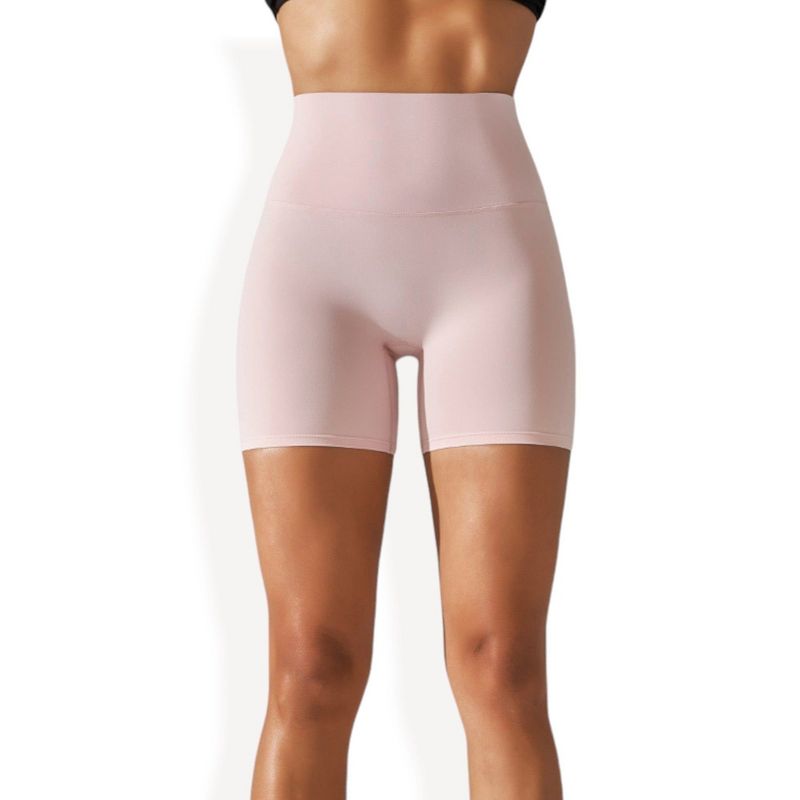 Anna-Kaci Active Women's High-Waisted Seamless Shaping Shorts with Tummy Control- X Large, Pink