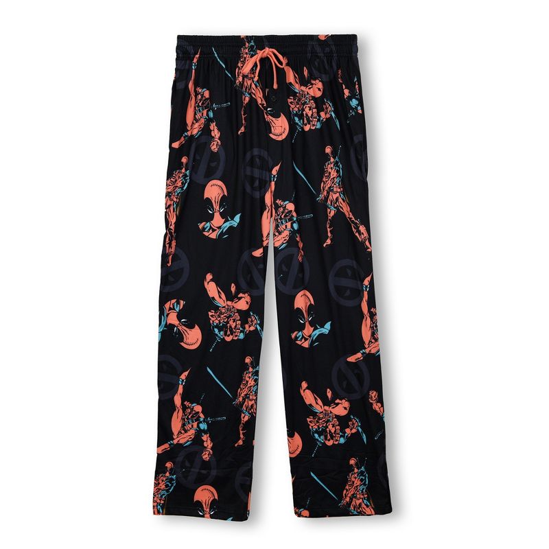 Mens Marvel: Deadpool Merc with a Mouth Logo Lounge Pants - Multi-Color - Large
