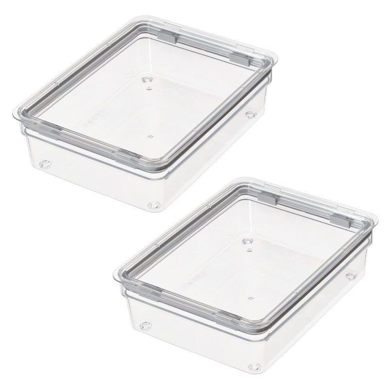 iDesign Large Food Storage Bin with Airtight Lid - Set of 2 - Clear