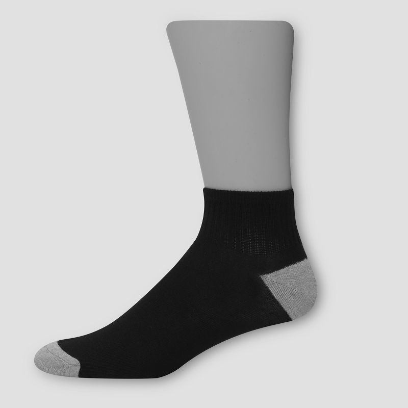 Hanes Men's Lightweight Comfort Super Value Ankle Socks 20pk - Black/Gray 6-12: Moisture Wicking, Breathable, Ribbed Design