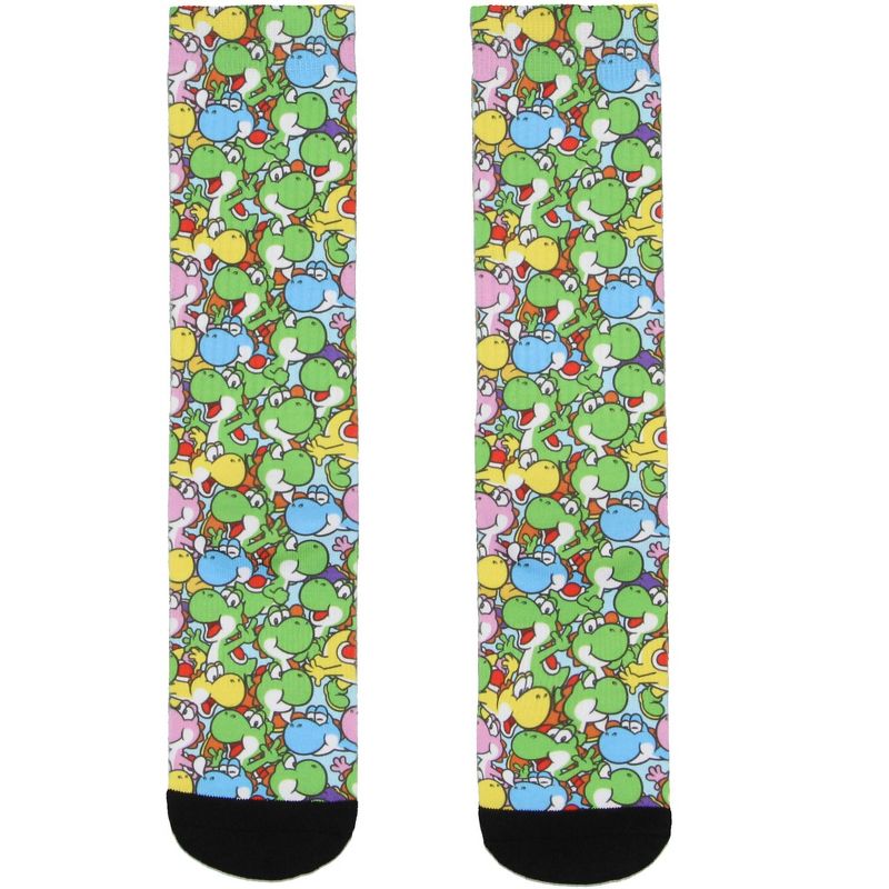 Super Mario Socks Men's Yoshi Dino Sublimated Crew Socks