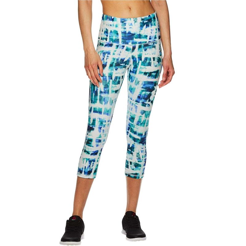 Reebok Womens Tye Dye Highrise Compression Athletic Pants, s133, Small