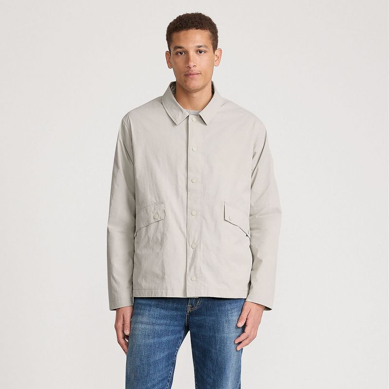 Lands' End Men's Crinkle Jacket - Medium - Light Stone