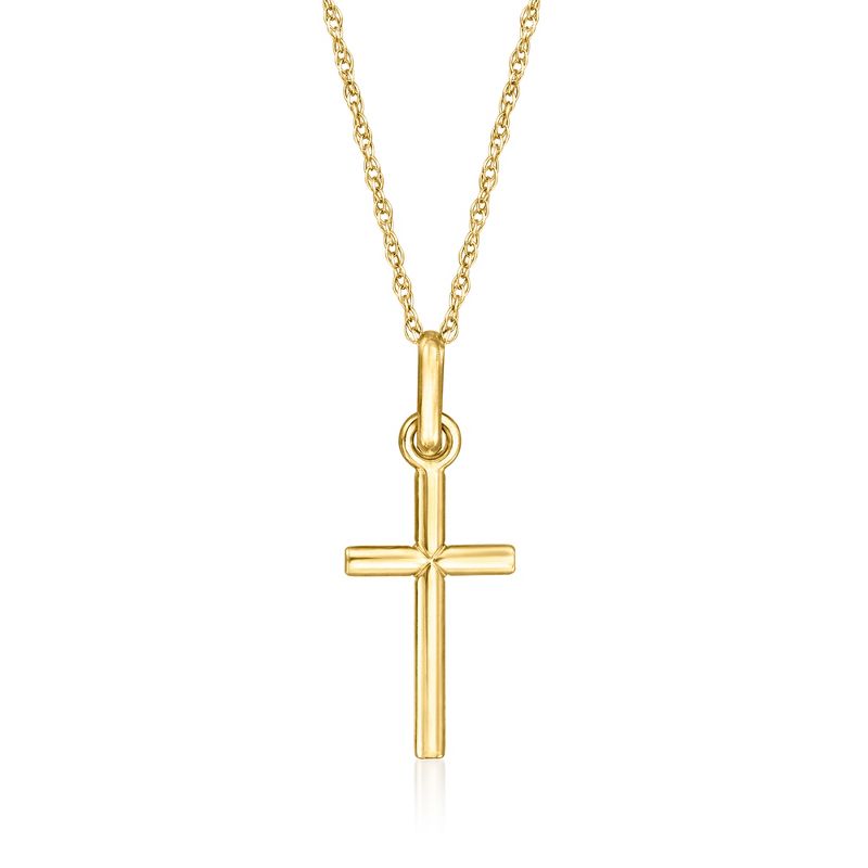 Pure Collection by Ross-Simons 14kt Yellow Gold Cross Pendant Necklace Size 16