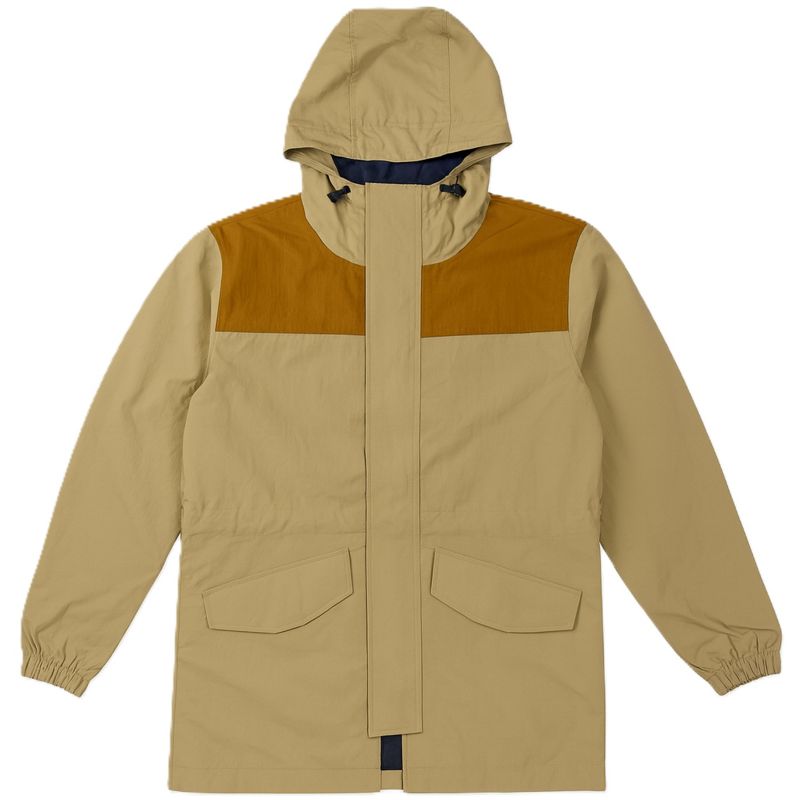 White Mountain Mens' Lightweight Hooded Trench Jacket, Khaki/Light Brown, Large