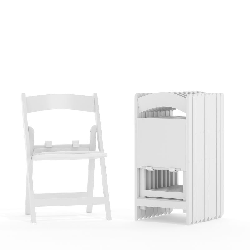Flash Furniture HERCULES 10 Pack Kids White Resin Folding Event Party Chair with Vinyl Padded Seat