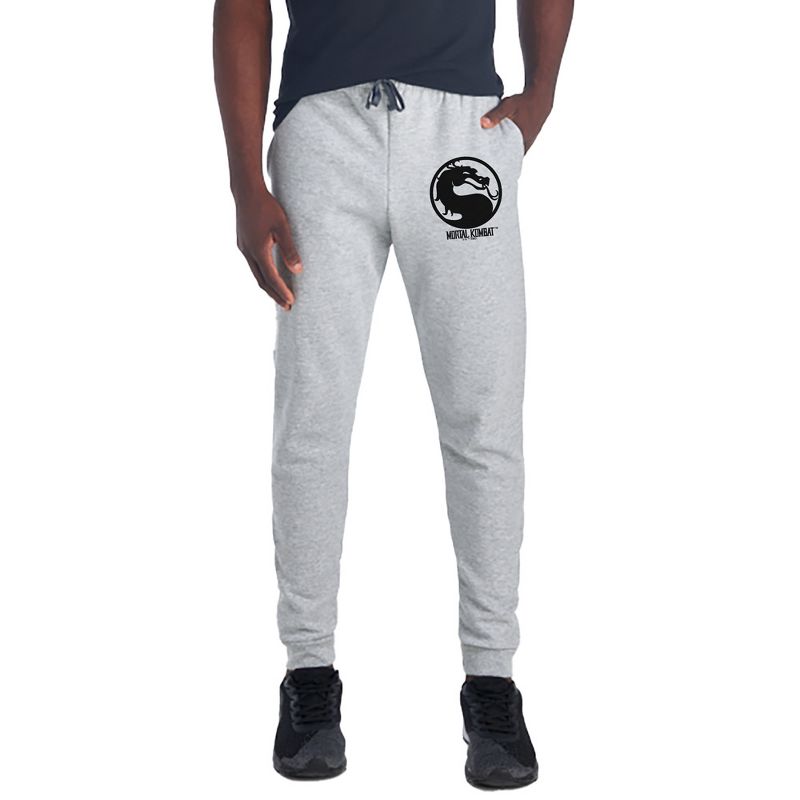 Mortal Kombat Klassic Symbol Unisex Jogger Sweatpants with Pockets for Men and Women Athletic Heather Medium