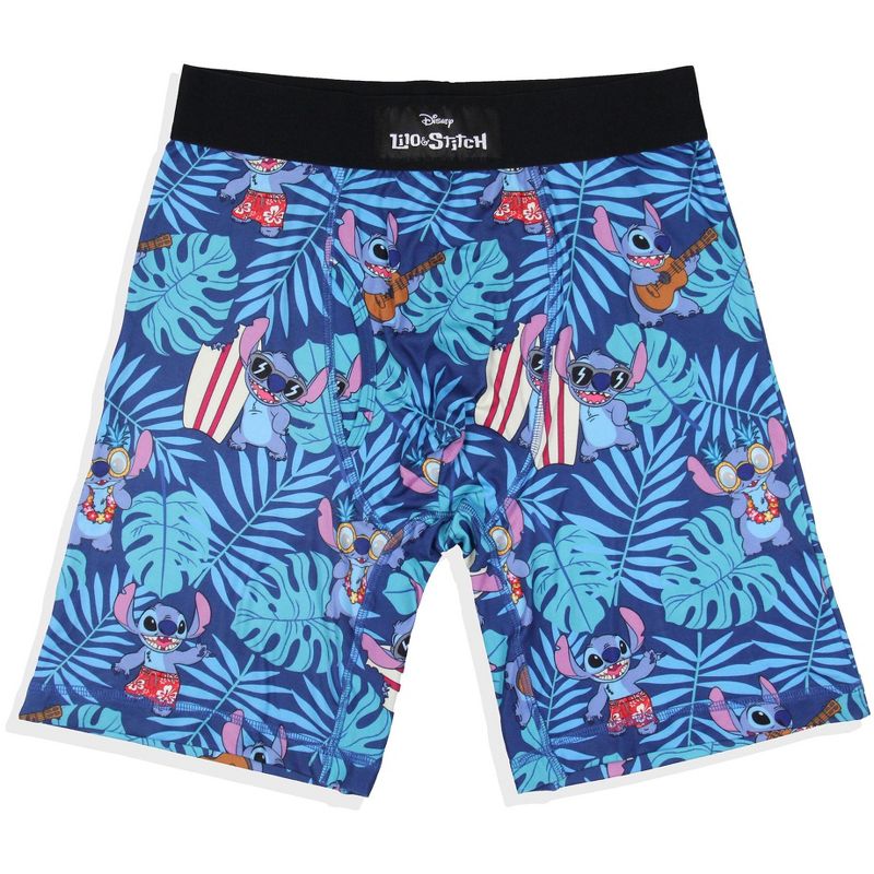 Intimo Disney Men's Lilo And Stitch Ukulele And Surf Boxers Boxer Briefs Underwear (SM) Blue