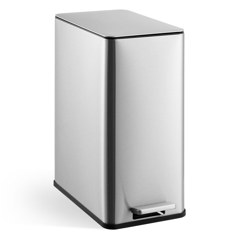 4 Gallon(15L) Kithcen Trash Can, Recycling Bins with Inner Buckets and Soft Close Lid, Rectangular Bucket Trash Can