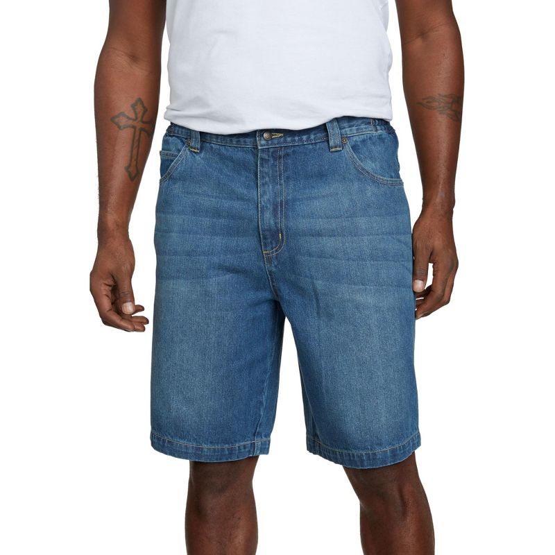 Liberty Blues by KingSize 5-Pocket Denim Shorts - 36, Blue Wash