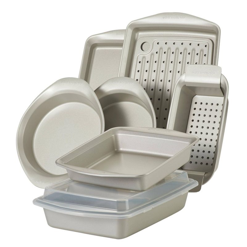 Rachael Ray 10pc Bakeware Set: Nonstick Steel Baking Pans & Sheets, Even-Heating, Dishwasher-Safe, Oven-Safe to 450°F