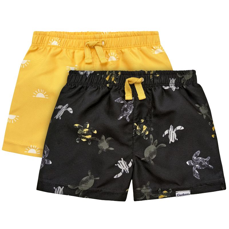 Gerber Baby and Toddler Boys' Swim Trunks - Suns - 6-9 Months - 2-Pack
