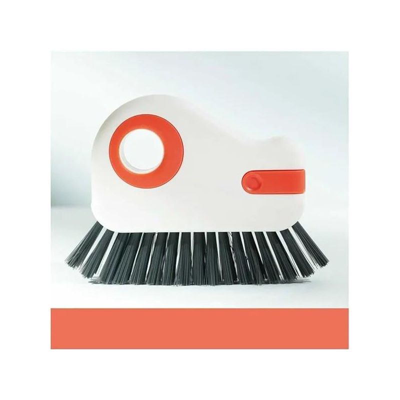 Hard Bristle Crevice Cleaning Brush with Scraper for Window Track, Shutters, Doors - 2-in-1 Heavy Duty Kitchen and Household Cleaning Tool Kit