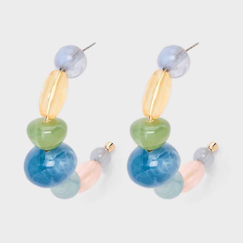 Beaded Hoop Earrings - A New Day™ Blue