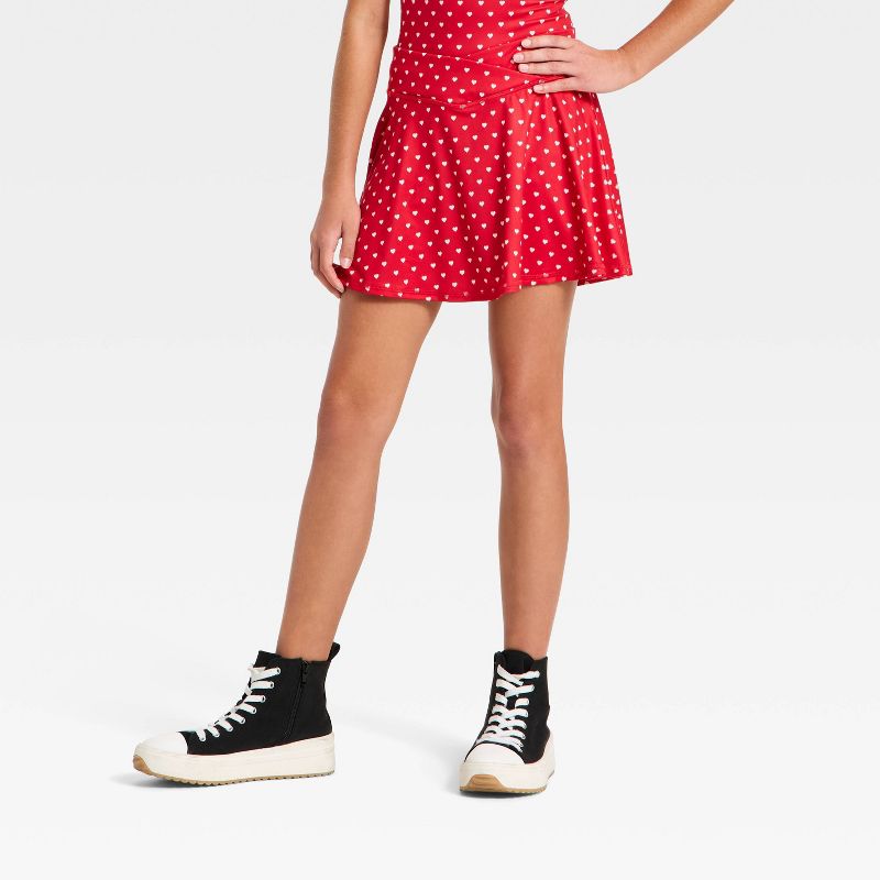 Girls' Crossover Waistband Skort - All In Motion™ Red L