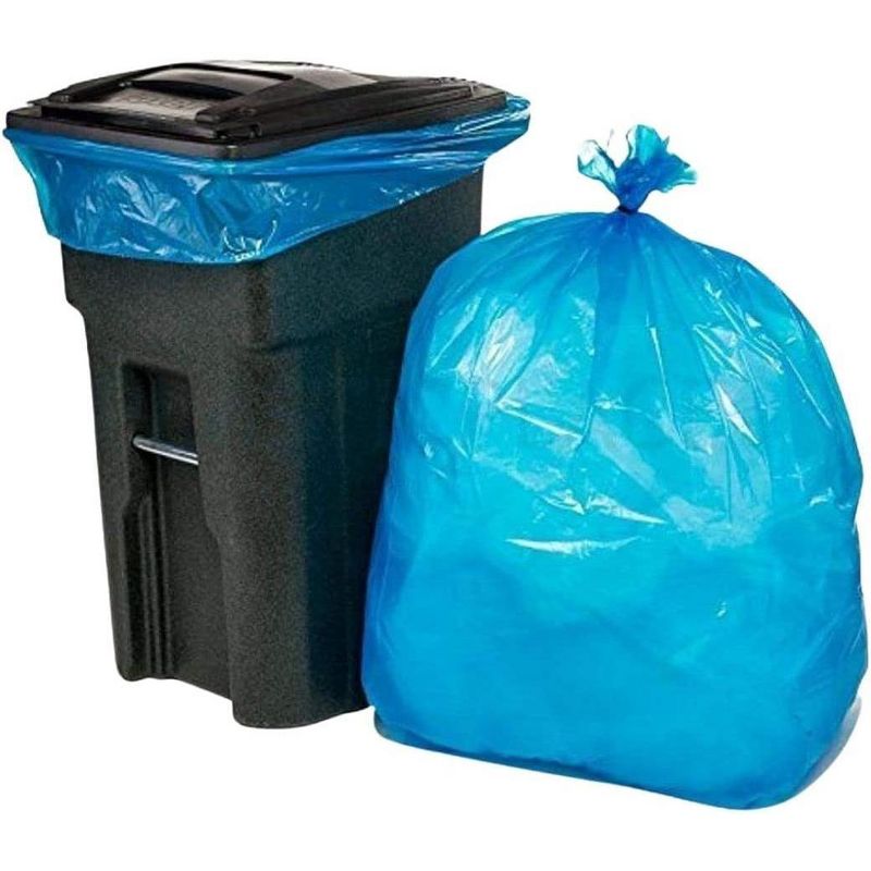 Plasticplace 64 Gallon Toter Compatible Trash Bags, Blue (50 Count)