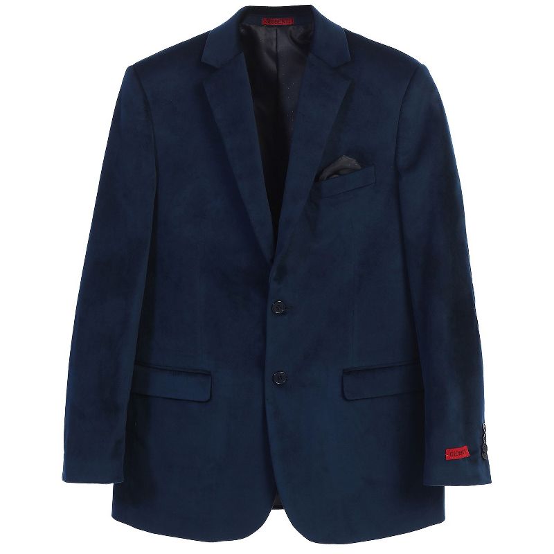 Gioberti Men's Formal Super Soft Velvet Blazer Jacket, Navy, 38 Regular
