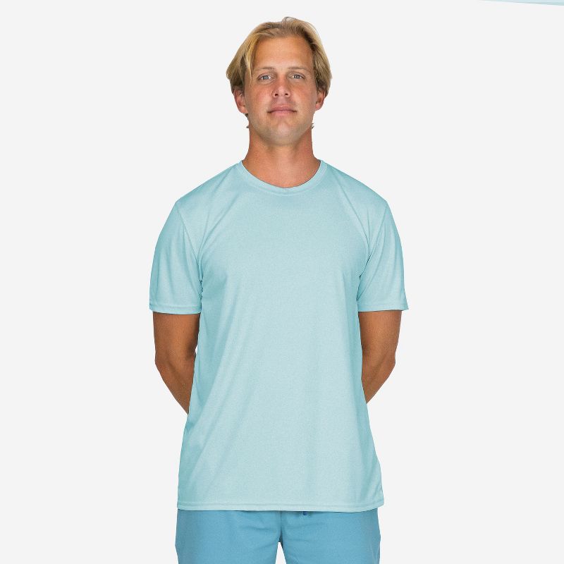 Vapor Apparel Men's UPF 50+ UV Sun Protection Solar Short Sleeve T-Shirt - Arctic Blue, X Large