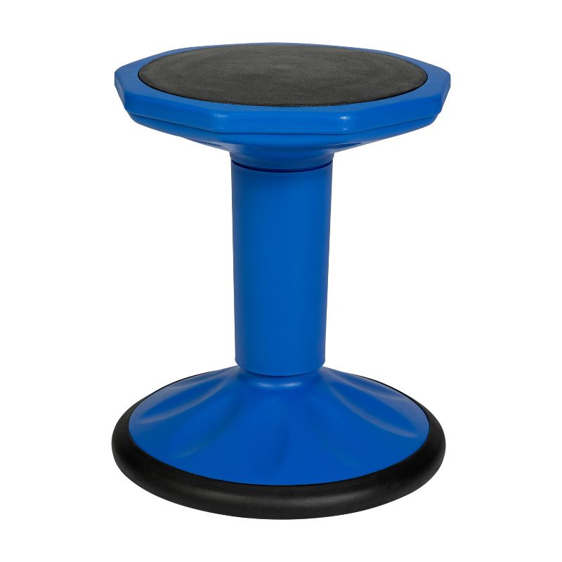 Flash Furniture Lucas Fixed Height Kids Flexible Active Stool for Classroom and Home with Non-Skid Bottom in Blue, 16" Seat Height