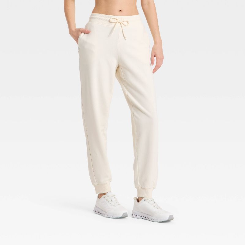 Women's French Terry Jogger Sweatpants - JoyLab™ Cream XL