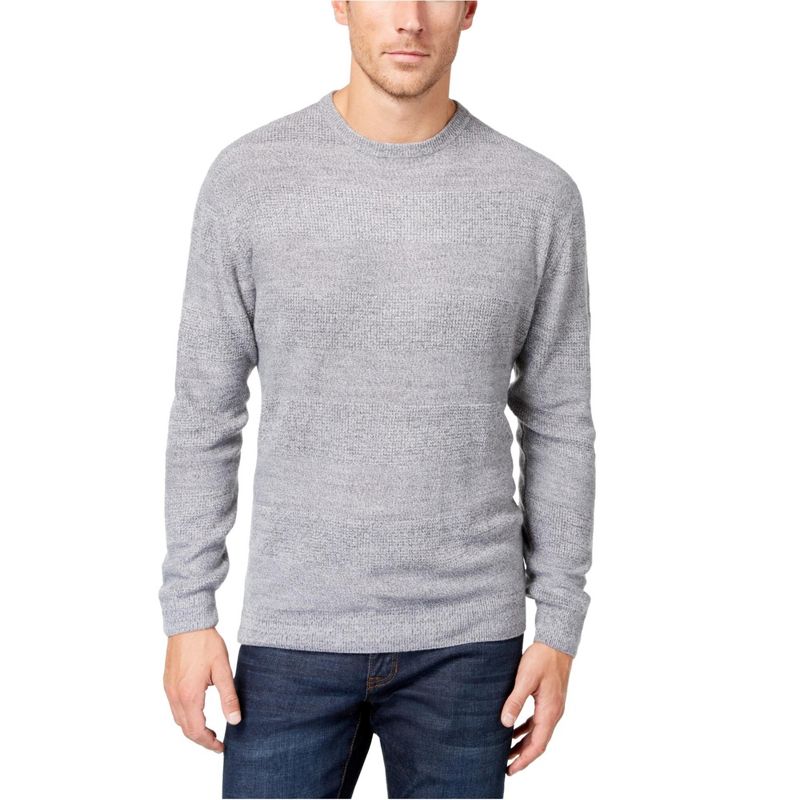Weatherproof Mens Textured Striped Pullover Sweater, graymarl, XX-Large