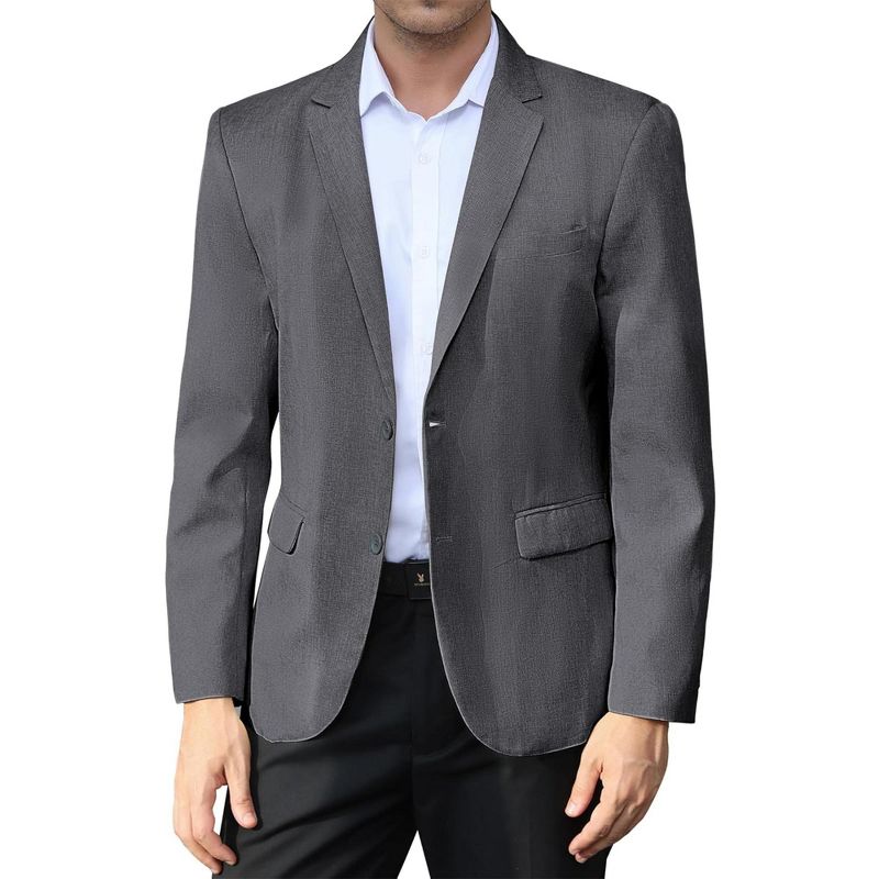 Blazers for Men Business Casual Suit Jacket 2 Button Regular Fit Casual Blazer Fashion Mens Jackets Blazers Dark Gray XL