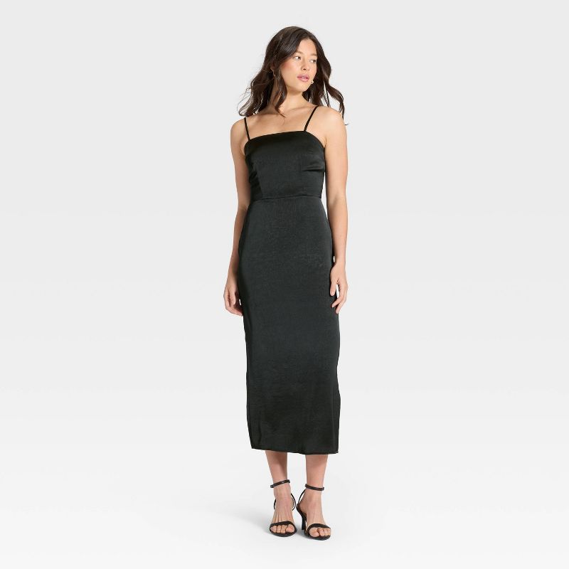 Women's Column Slip Dress - A New Day™ Black M