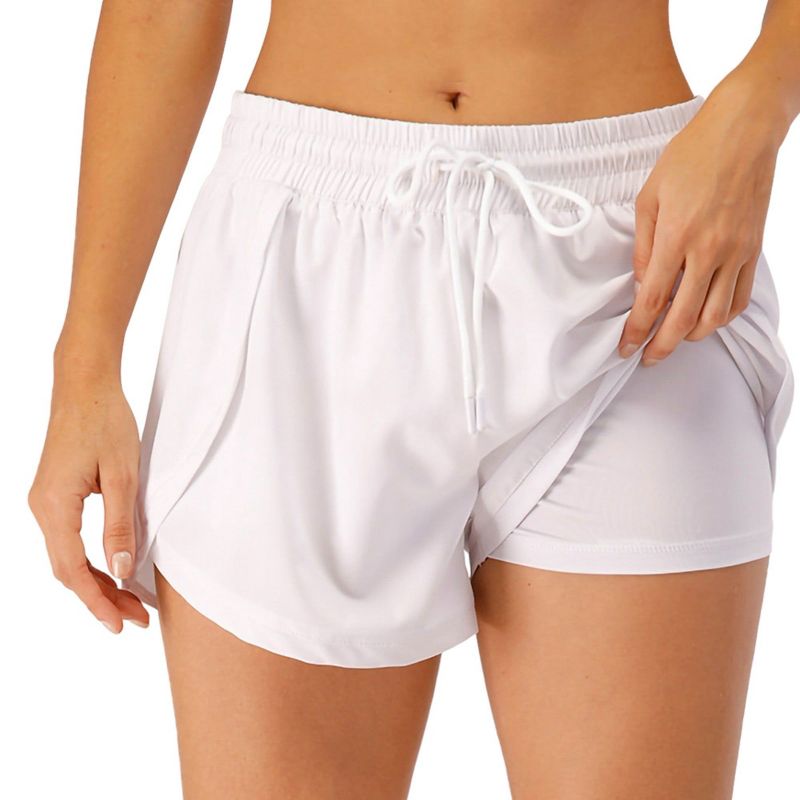 Anna-Kaci Active Women's Gym Athletic Shorts Quick Dry Loose Running Shorts Athletic Fitted- XX Large,White