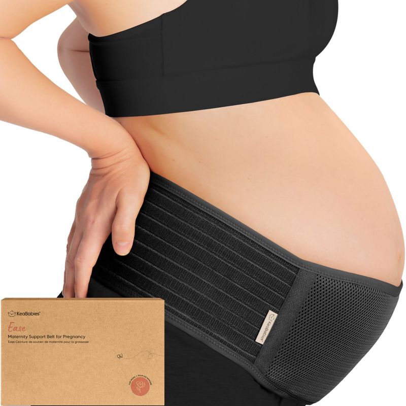 KeaBabies Maternity Belly Band Pregnancy, Soft & Breathable Pregnancy Belly Support Belt for Pregnant Women (Midnight Black, M/L)