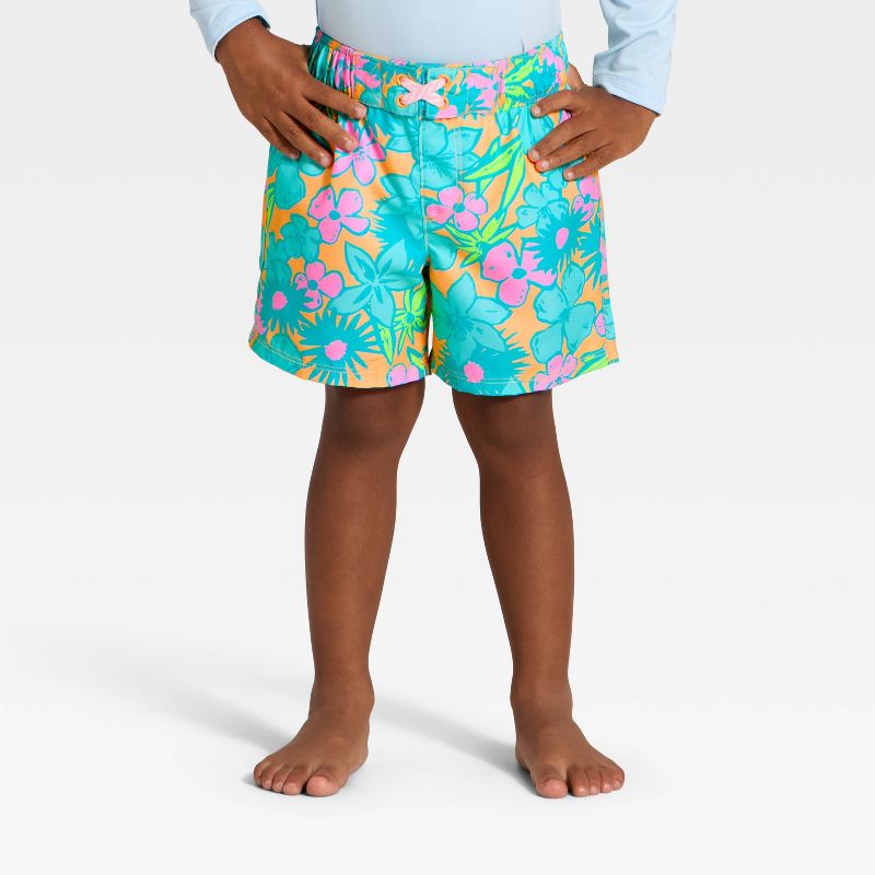 Infant Boys' Tropical Floral Swim Trunks - Cat & Jack™ 12M