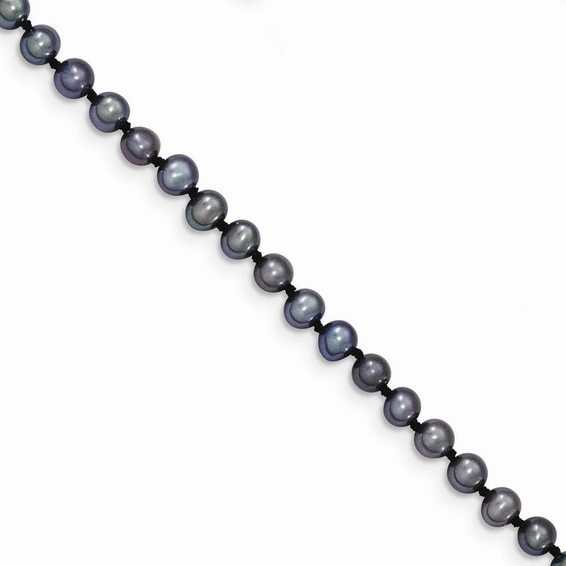 Black Bow Jewelry 4-5mm, Black FW Cultured Pearl & 14k Yellow Gold Necklace, 16 Inch