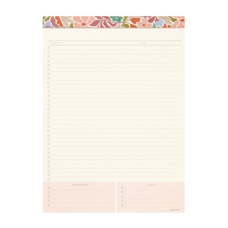 greenroom 8.5"x11" Legal Pad Cream: Notepad for All Occasions, Top Binding, Special Rule, Off-White Paper Basics