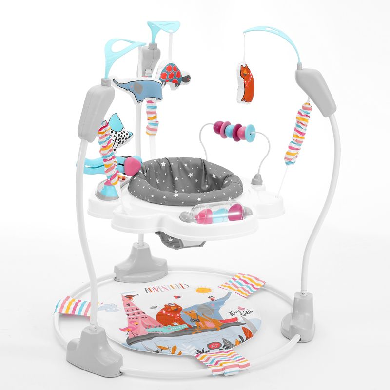 VEVOR Baby Bouncer, Baby Activity Center 360° Rotation & Adjustable Height, Toddler Play Jumper with Developmental Toys, Multicolour