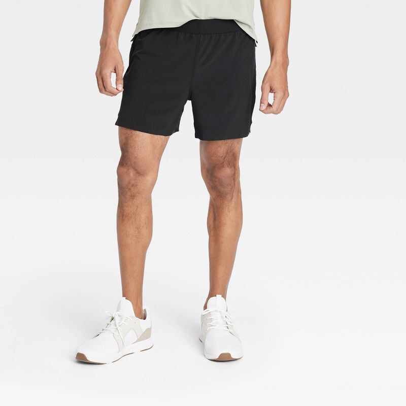 Men's Active Light Brief Lined Run Shorts 5" - All In Motion™ Black L