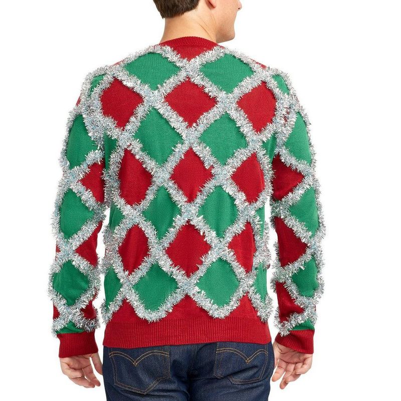 Tipsy Elves Men's Tacky Tinsel Sweater - Holiday Festive Sweater: XXX Large