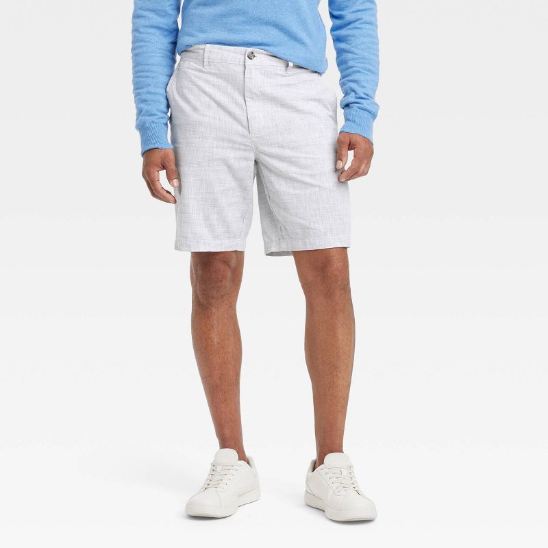 Men's Every Wear 9" Flat Front Chino Shorts - Goodfellow & Co™ Gray 32: Slim Fit, Mid Rise, Stretch