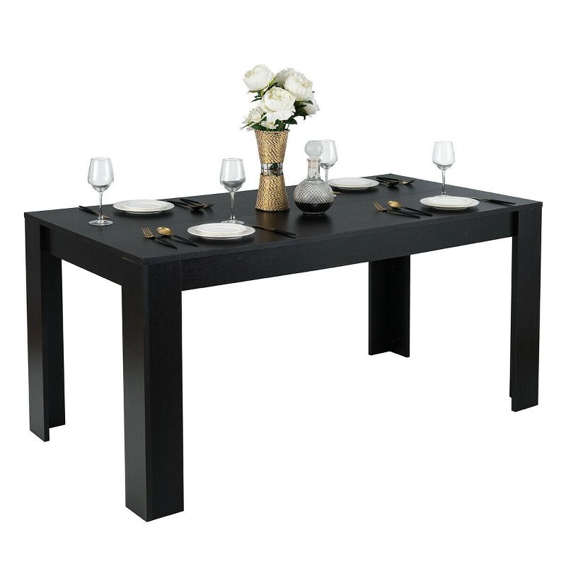 Costway 63'' Dining Table Rectangular Modern Kitchen Table For 6 People Home Furniture