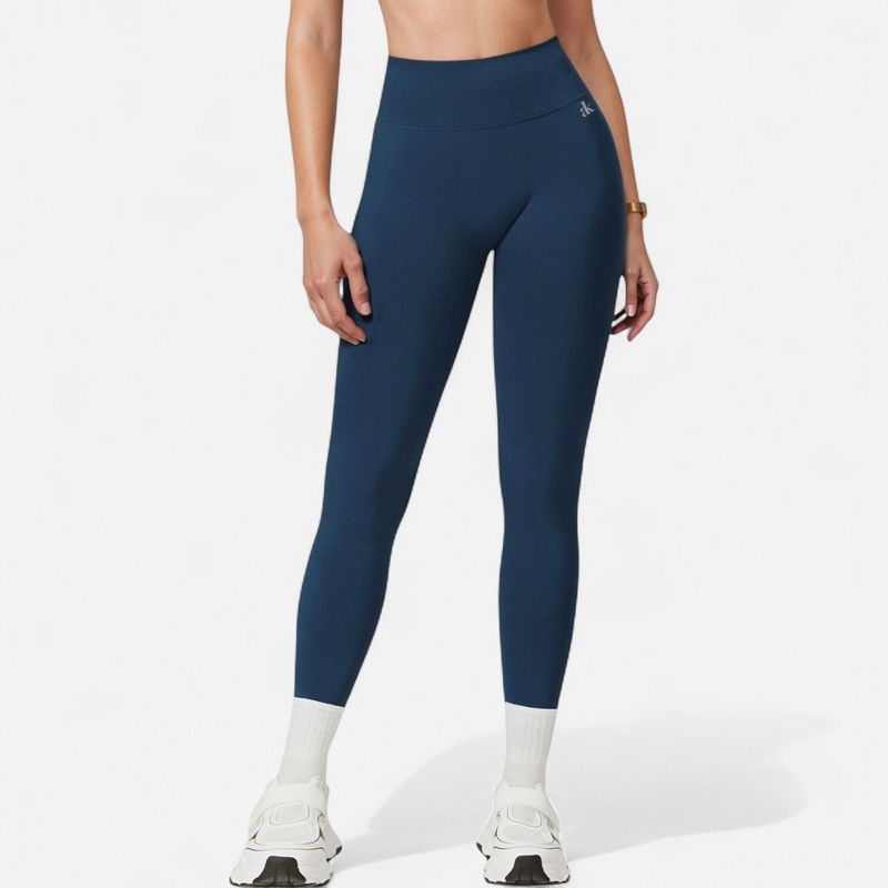 Anna-Kaci Active Women's High Waist Seamless Leggings with Stretch Fabric and Second-Skin Fit - Medium, Navy