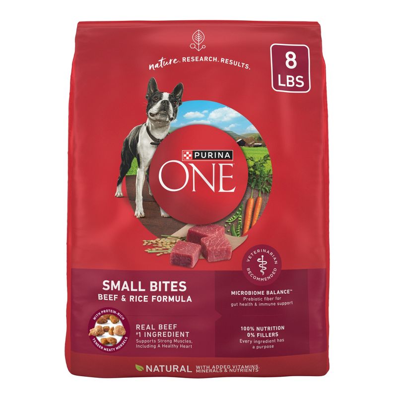 Purina ONE SmartBlend Small Bites Beef & Rice Formula Adult Dry Dog Food - 8lbs