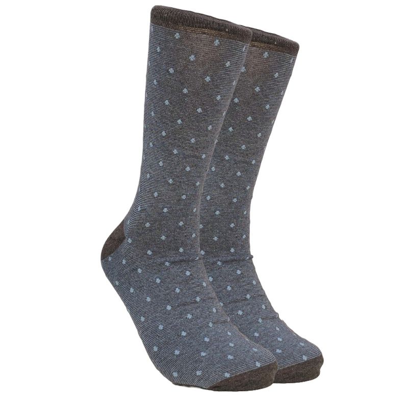 Blue Gray Polka Dot Jacquard Socks from the Sock Panda (Men's Sizes, Adult Large)