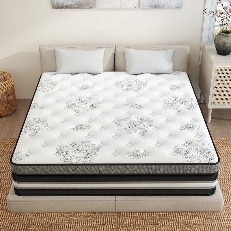 CHEVNI 12 Inch Twin Size Mattress in a box Hybrid Spring Memory Foam Medium Firm - White