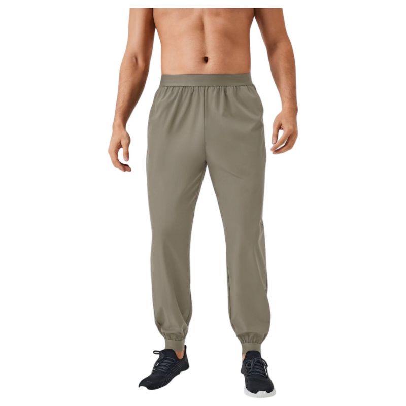 Anna-Kaci Active Men's Tapered Lounge Pants with Stretch Waistband and Elastic Cuffs for Everyday Comfort - Medium, Beige