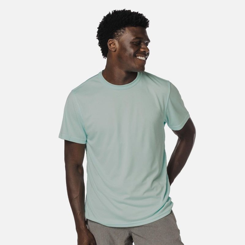 Vapor Apparel Men's UPF 50+ UV Sun Protection Solar Short Sleeve T-Shirt - Seagrass, Large