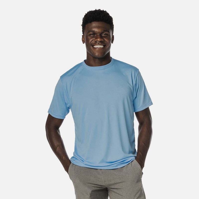 Vapor Apparel Men's UPF 50+ UV Sun Protection Solar Short Sleeve T-Shirt - Columbia Blue, Large