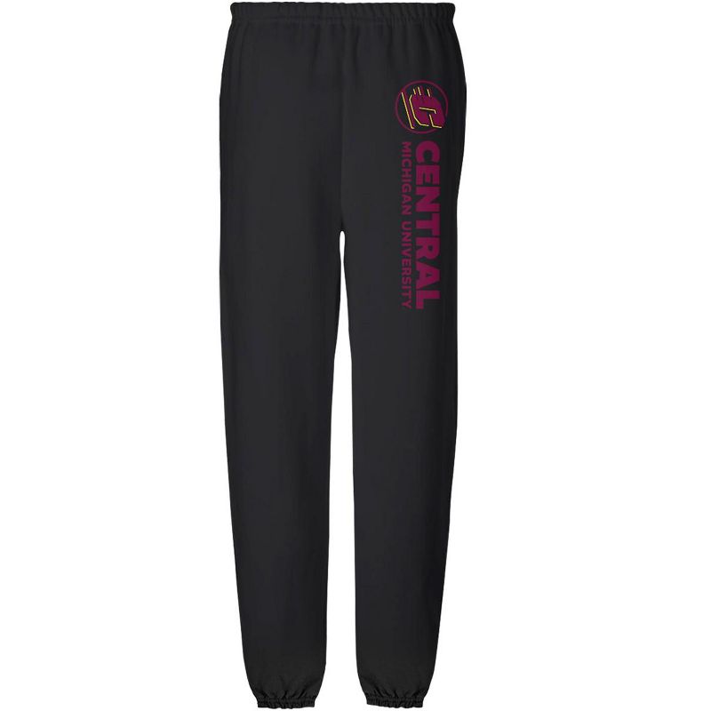 Men's Campus Lab Central Michigan University Official Collegiate Team Logo Jogger Sweatpants Black Medium