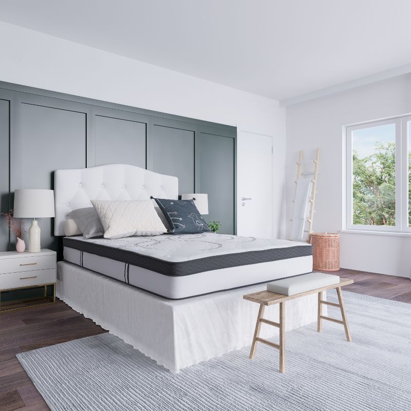 Emma and Oliver 10 Inch Hybrid Pocket Spring Mattress, Full Mattress in a Box